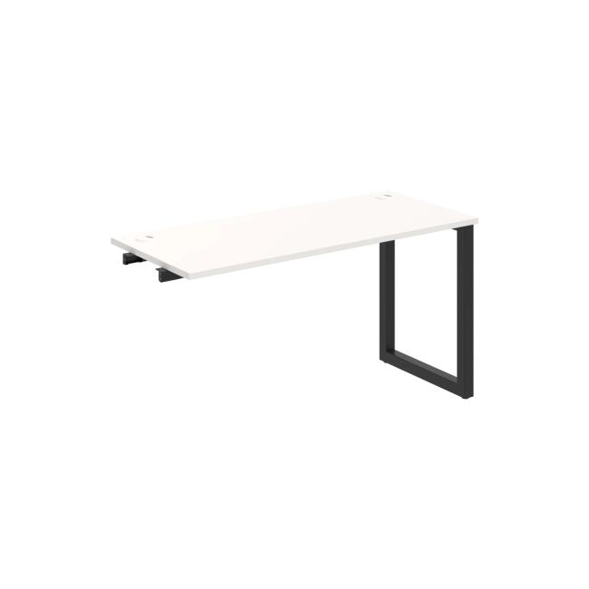 Work table UNI O, extendable. chain, 140x75.5x60 cm, white/black