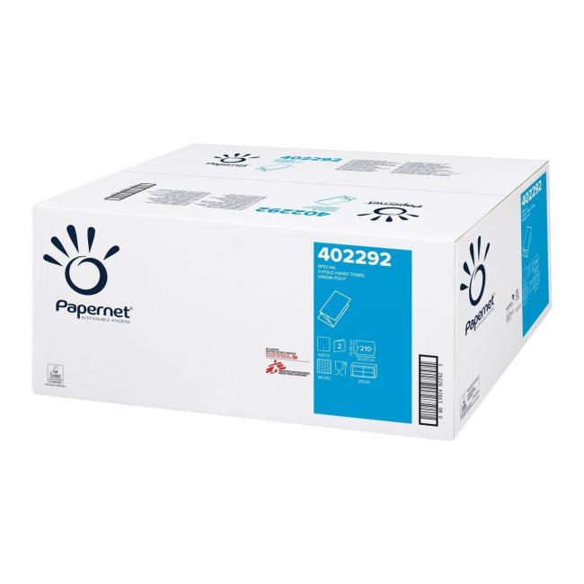 Paper towels folded ZZ/V 2-layer Papernet white 210 pcs