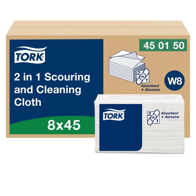 [HY450150] Tork wipes 2 in 1 for scrubbing and cleaning W8 (45 pcs)