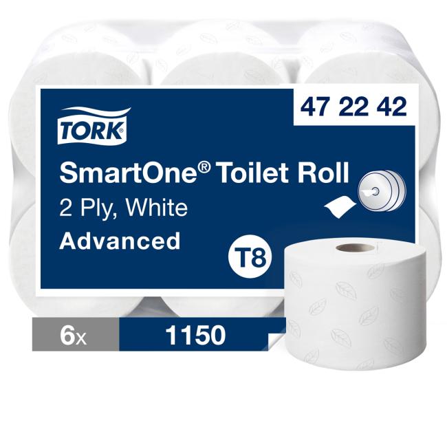 [HY472242] Toilet paper 2-layer. TORK SmartOne white T8 (6 pcs.)