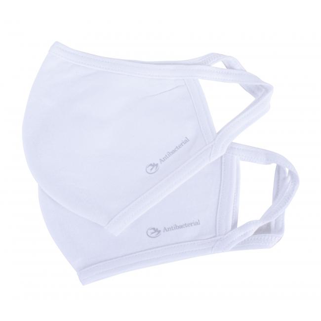 [HY501913] Antibacterial mask, 100% cotton WHITE, size S (2 pcs)