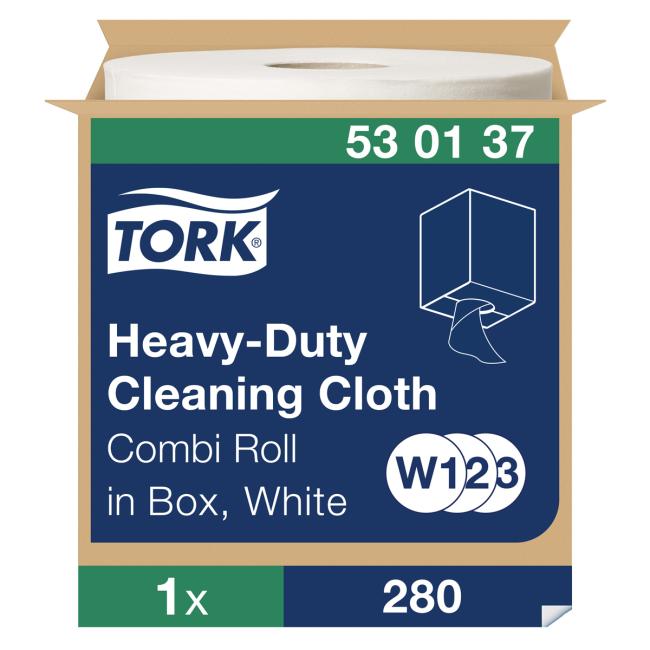 Cleaning cloth 1-layer. TORK Heavy-Duty white, reel 107 m, W2