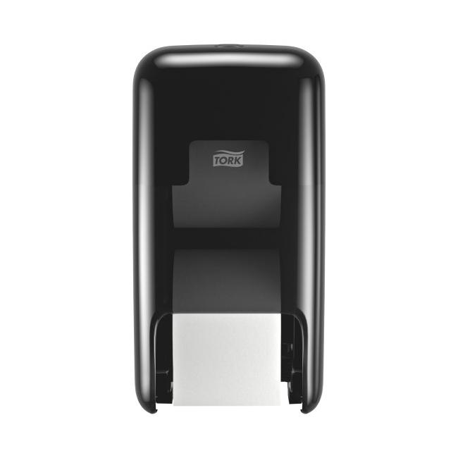 Dispenser for 2 rolls of Tork OptiServe tubeless toilet paper, black T7