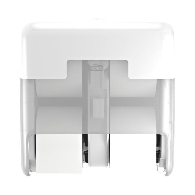 Dispenser for 4 rolls of Tork OptiServe tubeless toilet paper, white T7