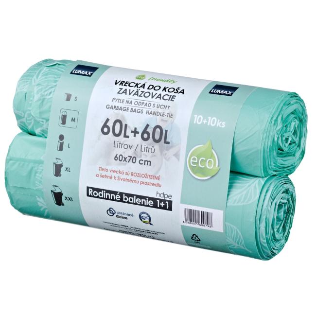 Bin bags 60l 60x70cm 2x10 pcs with ears