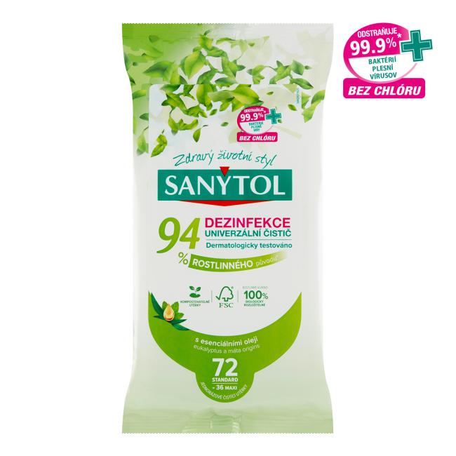 [HY631620] Sanytol cleaning cloths 94% of vegetable origin 72 pcs