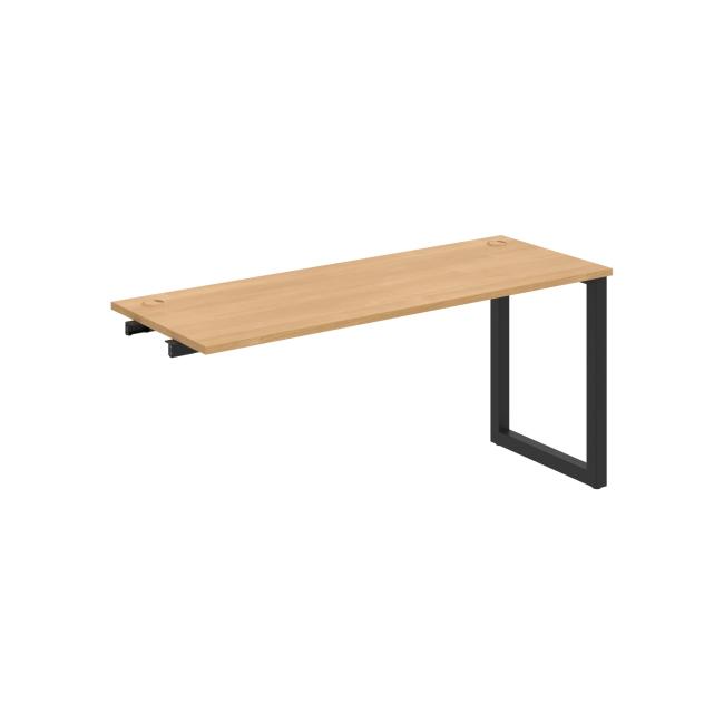 Work table UNI O, extendable. chain, 160x75.5x60 cm, oak/black