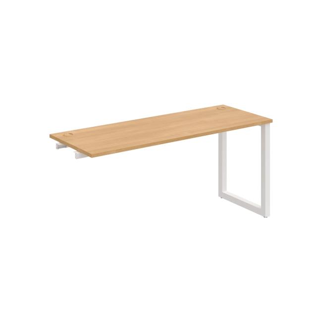 Work table UNI O, extendable. chain, 160x75.5x60 cm, oak/white