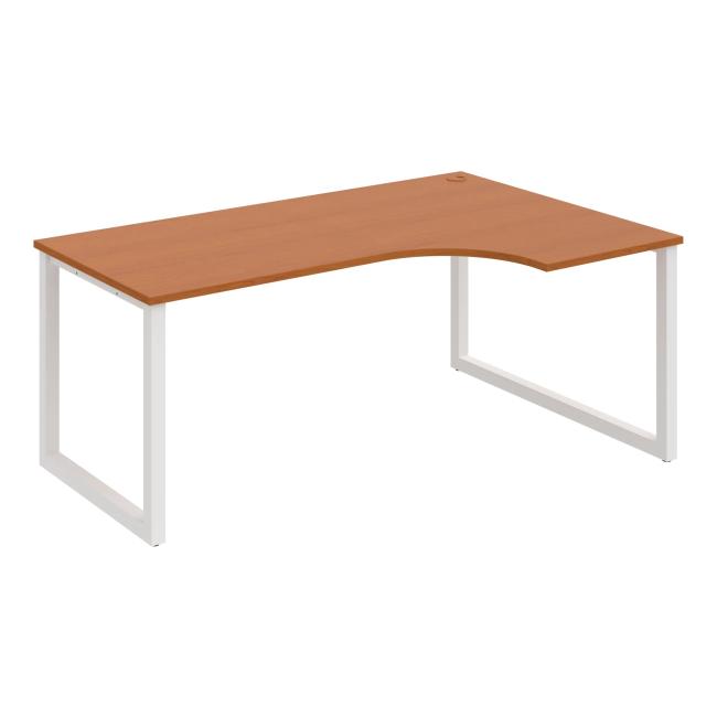 UNI O desk, ergo, left, 180x75.5x120 cm, cherry/white