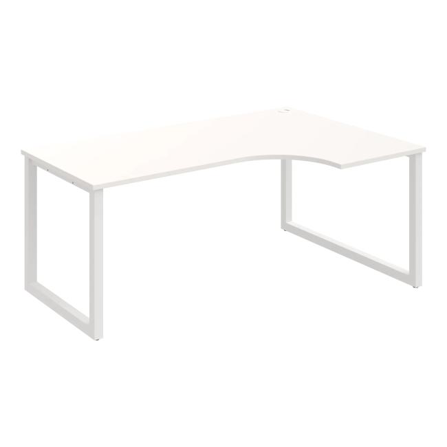 Work desk UNI O, ergo, left, 180x75.5x120 cm, white/white