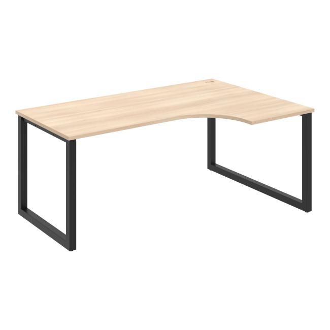 UNI O desk, ergo, left, 180x75.5x120 cm, agate/black