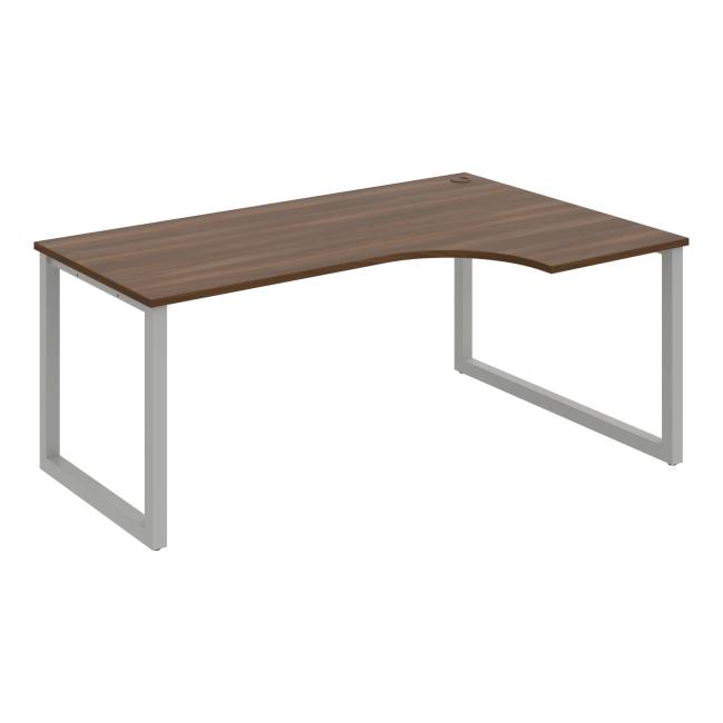 UNI O desk, ergo, left, 180x75.5x120 cm, walnut/grey
