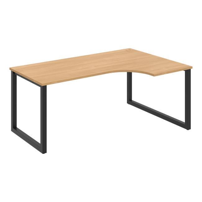 UNI O desk, ergo, left, 180x75.5x120 cm, oak/black