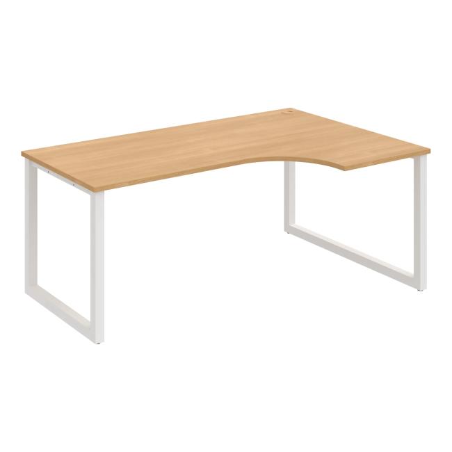 UNI O desk, ergo, left, 180x75.5x120 cm, oak/white