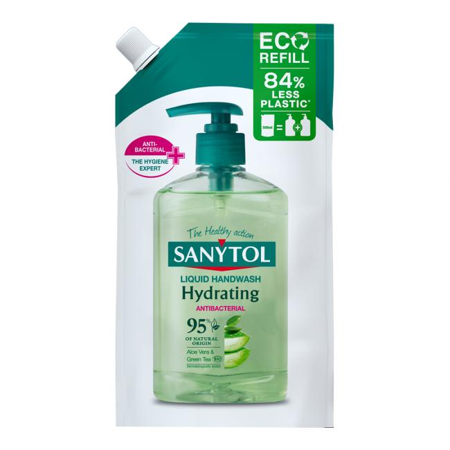 Sanytol tekuté mydlo dezinfekčné, hydratačné, náhradná náplň, aloe vera, 500 ml