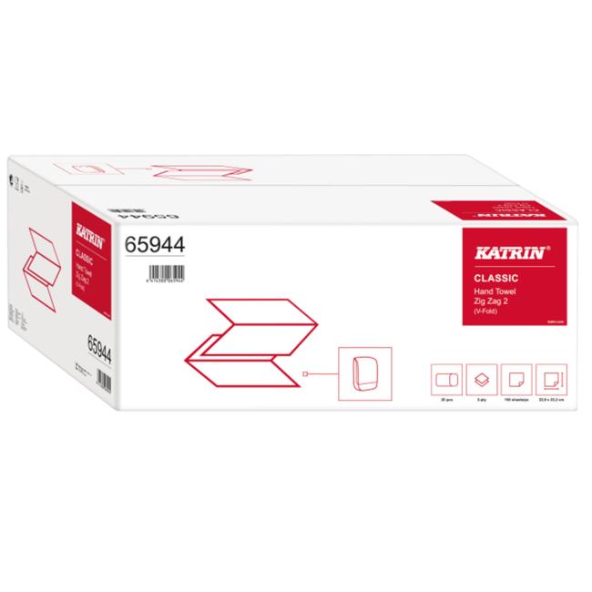 Paper towels folded ZZ 2-layer KATRIN Classic white