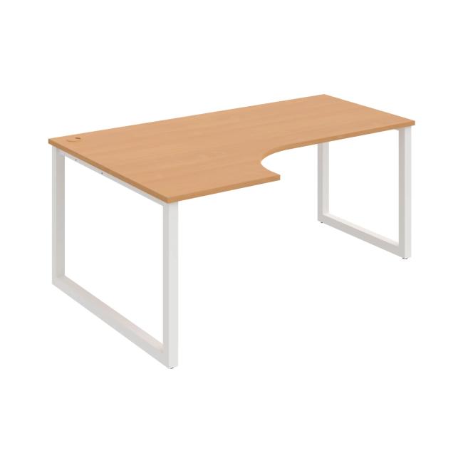 Work desk UNI O, ergo, right, 180x75.5x120 cm, beech/white