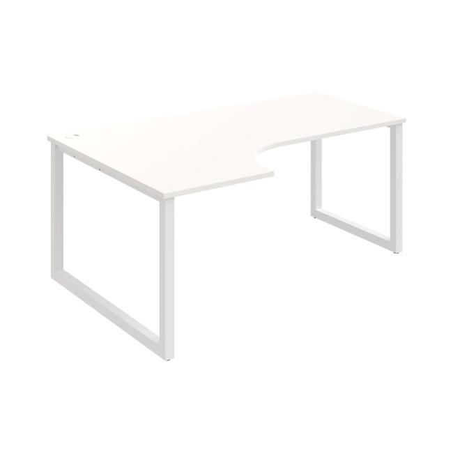 Work desk UNI O, ergo, right, 180x75.5x120 cm, white/white