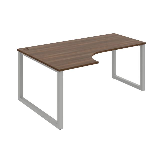 Work table UNI O, ergo, right, 180x75.5x120 cm, walnut/grey