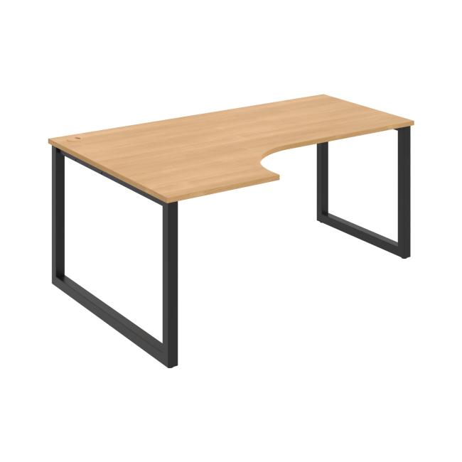 Work desk UNI O, ergo, right, 180x75.5x120 cm, oak/black