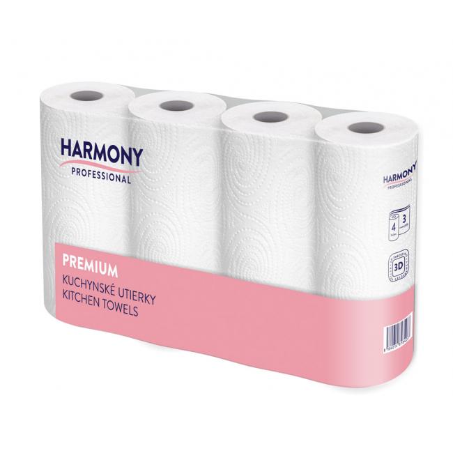 Kitchen towels 3-layer HARMONY Professional, cellulose, roll 10.5 m (4 pcs.)