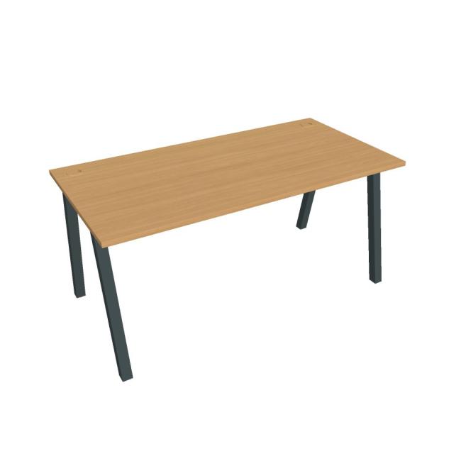 Work table UNI A, 160x75.5x80 cm, beech/black