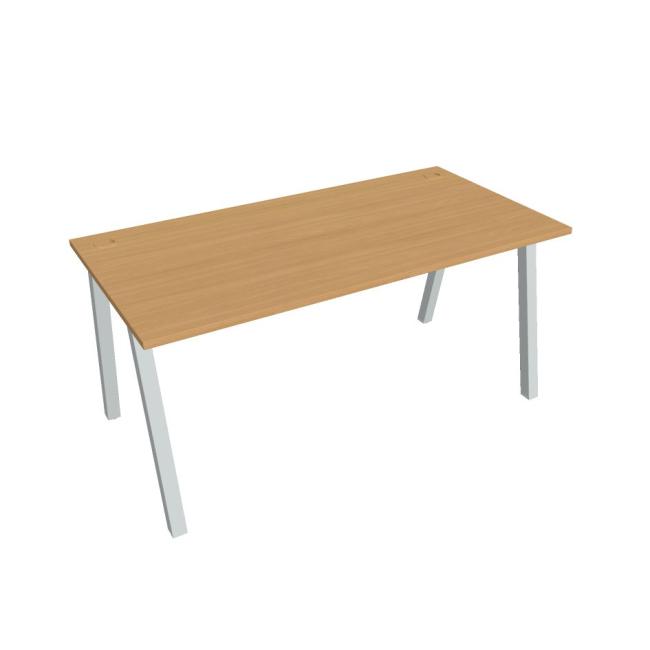 Work table UNI A, 160x75.5x80 cm, beech/grey