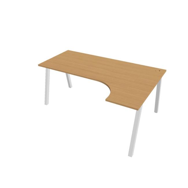 Work desk UNI A, ergo, left, 180x75.5x120 cm, beech/white