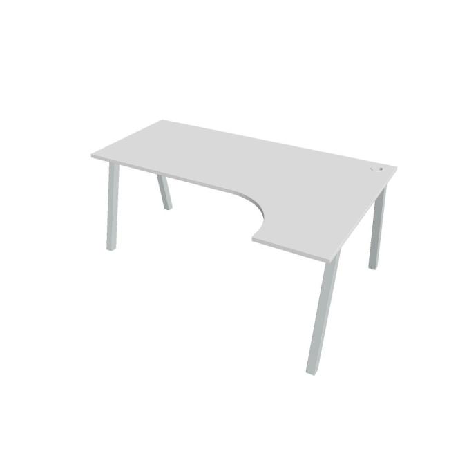 Desk UNI A, ergo, left, 180x75.5x120 cm, white/grey