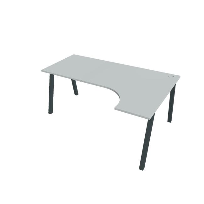 Work desk UNI A, ergo, left, 180x75.5x120 cm, grey/black