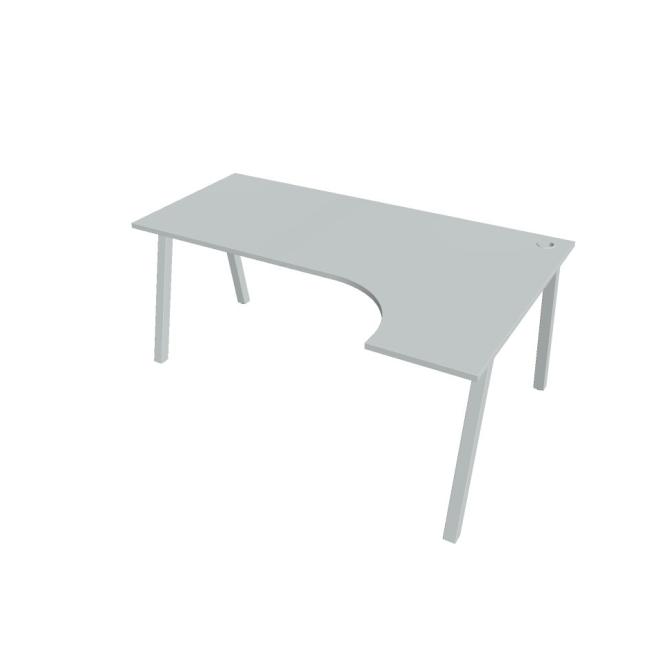 Work desk UNI A, ergo, left, 180x75.5x120 cm, gray/grey