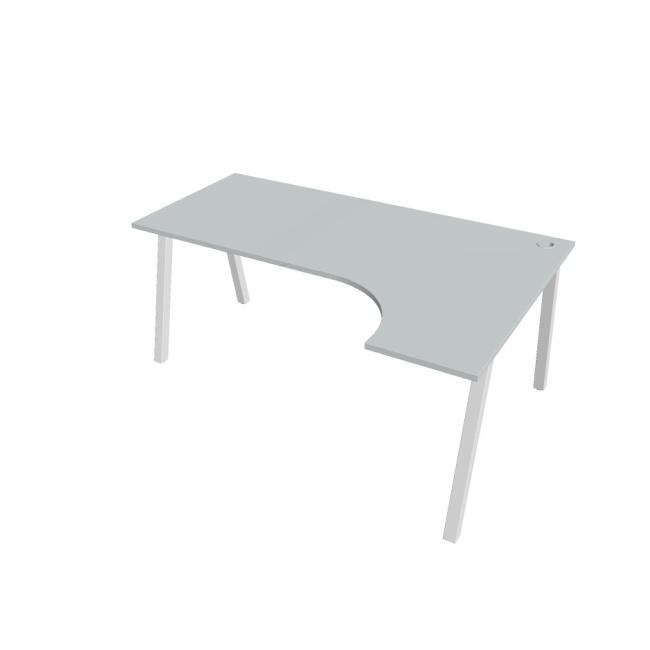 Desk UNI A, ergo, left, 180x75.5x120 cm, grey/white