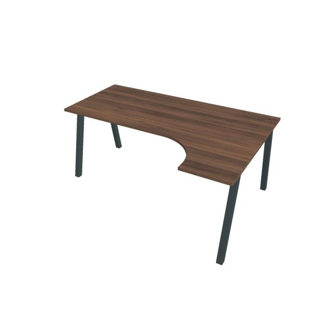 Work desk UNI A, ergo, left, 180x75.5x120 cm, walnut/black
