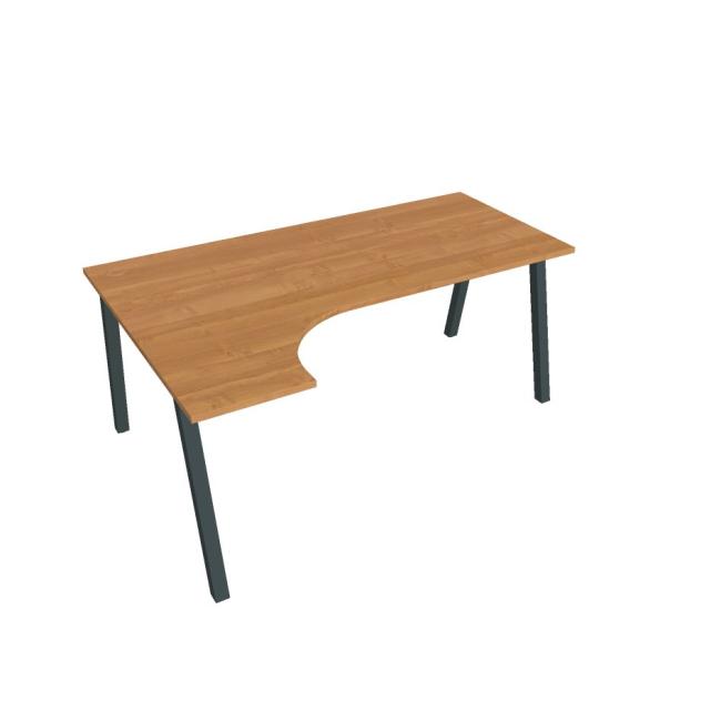 Work desk UNI A, ergo, right, 180x75.5x120 cm, alder/black