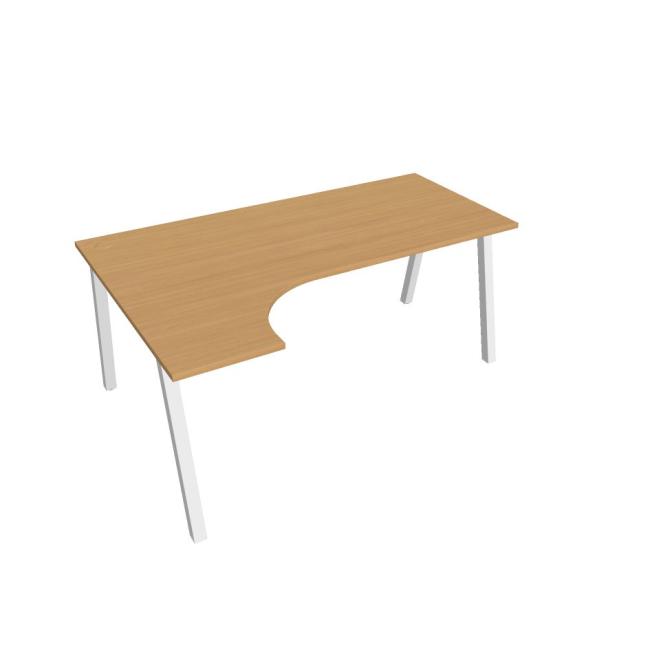 Work desk UNI A, ergo, right, 180x75.5x120 cm, beech/white