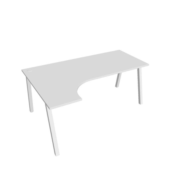 Work desk UNI A, ergo, right, 180x75.5x120 cm, white/white
