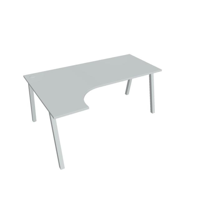 Work desk UNI A, ergo, right, 180x75.5x120 cm, grey/grey