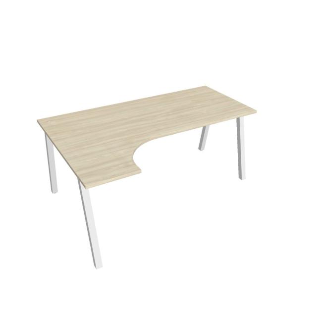 Work table UNI A, ergo, right, 180x75.5x120 cm, agate/white