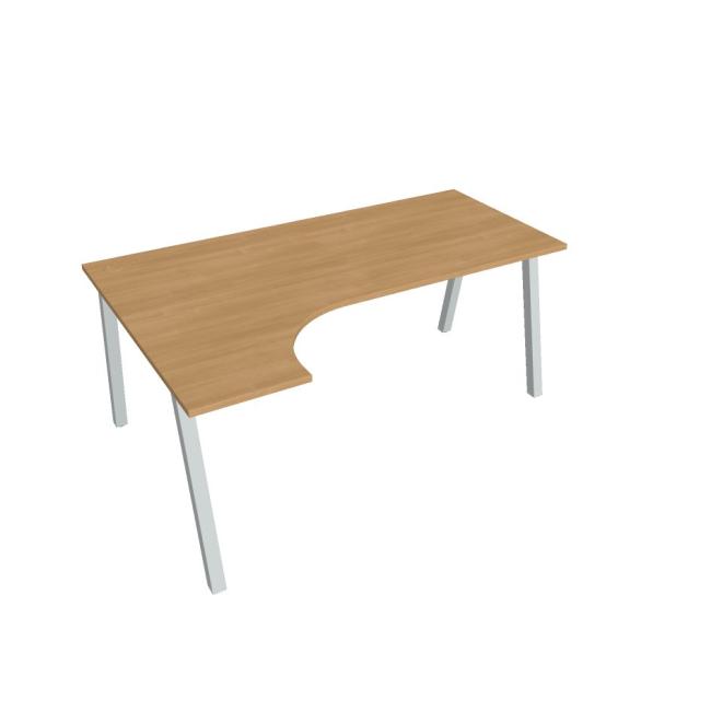 Desk UNI A, ergo, right, 180x75.5x120 cm, oak/grey