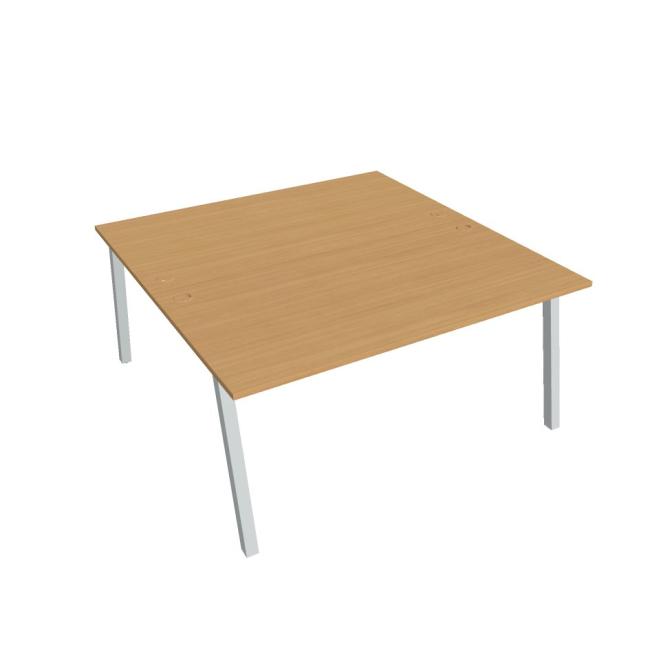 Work table UNI A, 160x75.5x160 cm, beech/grey