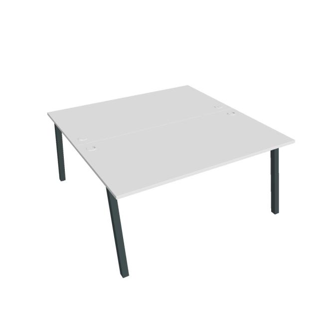 Work table UNI A, 160x75.5x160 cm, white/black