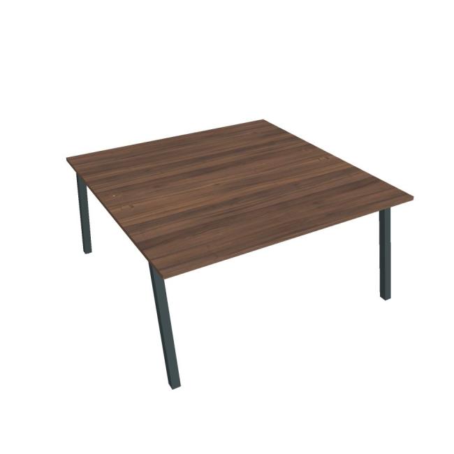 Work table UNI A, 160x75.5x160 cm, walnut/black