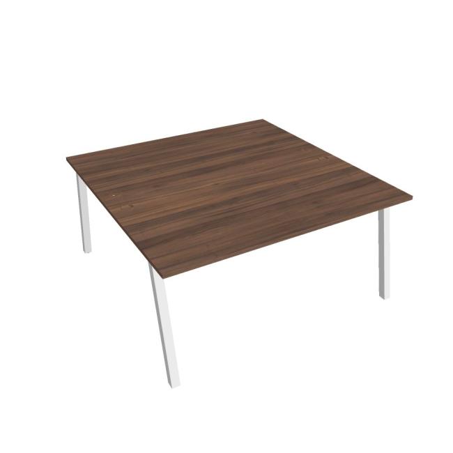 Work table UNI A, 160x75.5x160 cm, walnut/white