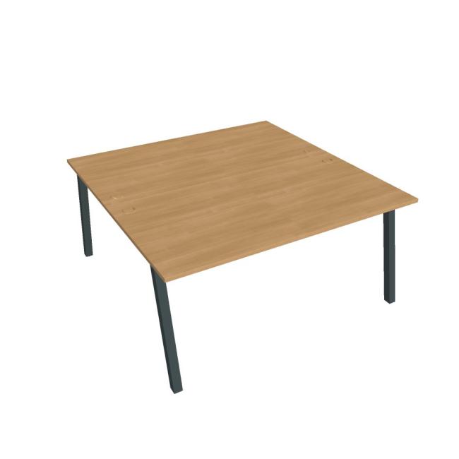 Work table UNI A, 160x75.5x160 cm, oak/black