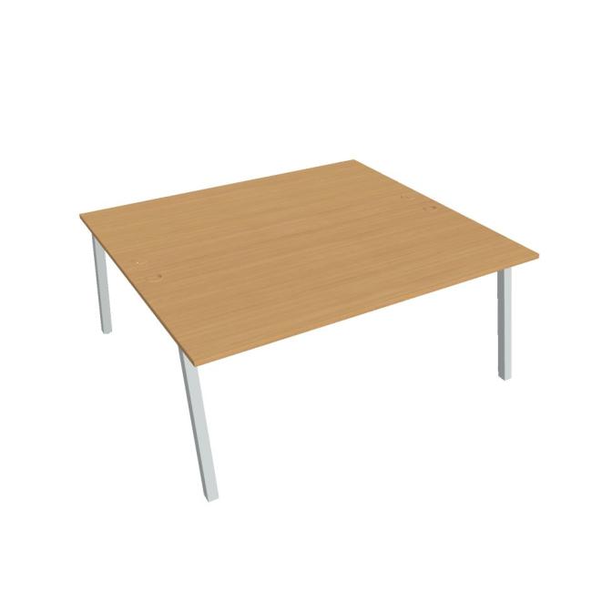 Work table UNI A, 180x75.5x160 cm, beech/grey