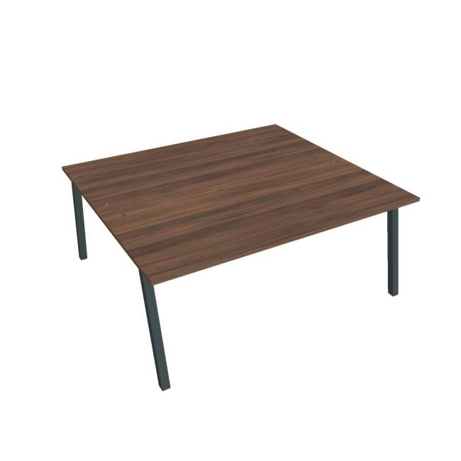 Work table UNI A, 180x75.5x160 cm, walnut/black
