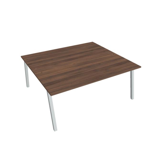 Work table UNI A, 180x75.5x160 cm, walnut/grey