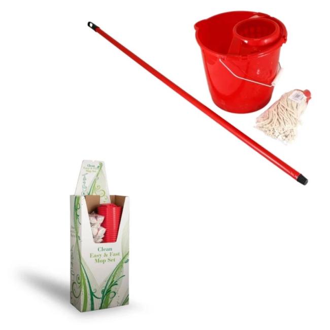 [HY778075] Mop set 10l with wringer and tassel mop