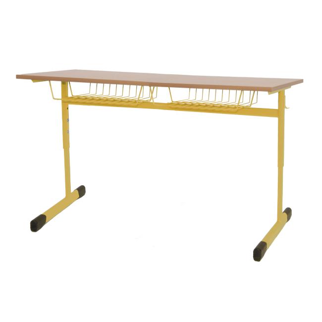 Two-seater height-adjustable bench, large. 3-5, yellow