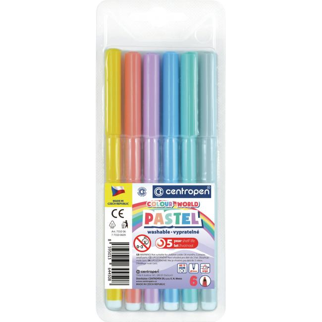 [CE075506] Set of markers Centropen Pastel 7550/6S